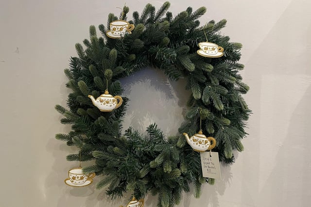 Pictured is the Christmas wreath available at Cox & Cox now.
