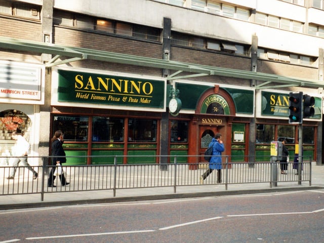 Did you enjoy a meal here back in the day? Sannino restaurant on Merrion Street. That Shop gift shop is on the left.
