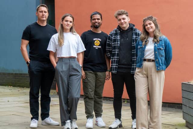 (Pictured (L-R): Richard Stephenson, Cerys Moore, Calvin Gomes, Jacob Marsey and Brooke Sanders