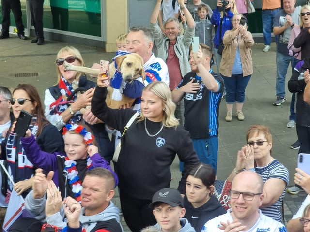 Fans along the route.