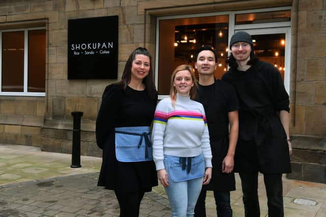 (From left) Cheryl Johnson, Alison Tang, Alan Tang and Alec Paquette outside of Shokupan, which is situated just around the corner from Leeds train station