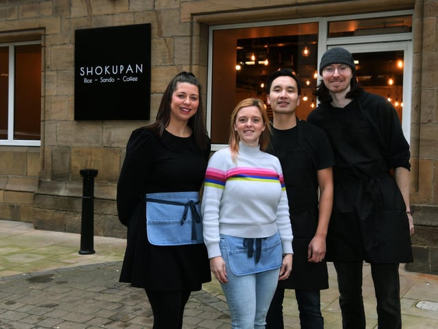 (From left) Cheryl Johnson, Alison Tang, Alan Tang and Alec Paquette outside of Shokupan, which is situated just around the corner from Leeds train station