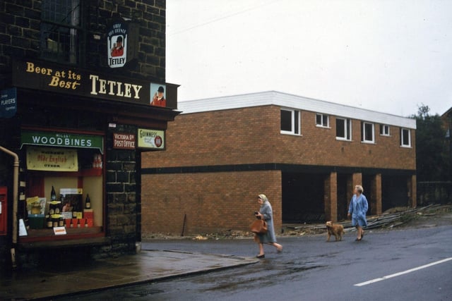 Victoria Road sub post office, seen on the left, in the last days of its existence in August 1966. The row to which the post office was attached has already been demolished and the replacement to the right is well on the way towards completion.