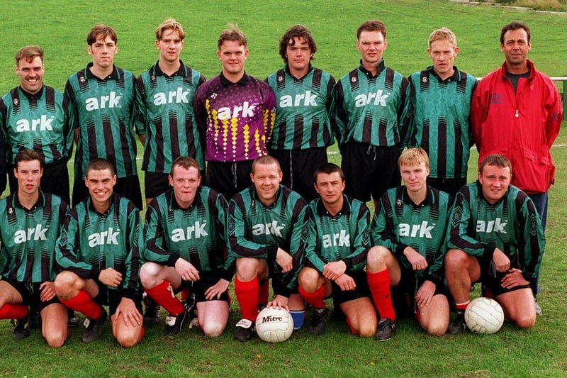 Beeston St Anthony's in September 1996. Pictured, back row from left, are Bob Greenwood, Tony Garth, Martin Addinall, Andrew Moss, Dave Burke, Kevin Burke, Neil Morgan, and manager Howard Walker.  Front row, from left, are Andy Taylor, Craig Redmond, Bob Wenstrom, Glen Smith (captain), Neil Doughty Sam Cook and Gary Jackson.