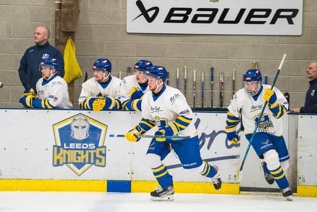 TIGHT AT THE TOP: Leeds Knights are tied with two other teams at the top of the NIHL National standings. Picture: Jacob Lowe/Knights Media.