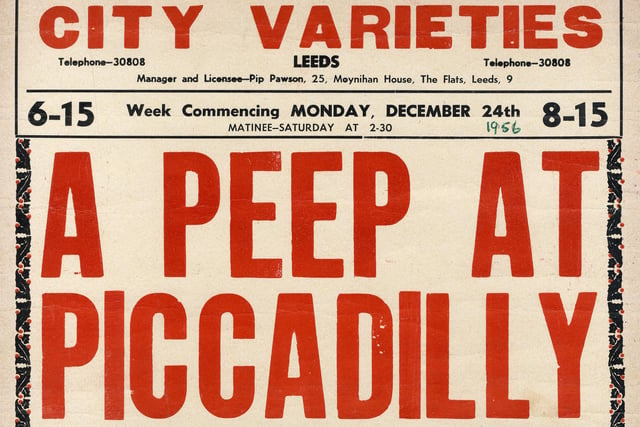 This show started its run at the City Varieties on Christmas Eve 1956 and featured seductive Val Kent being nude and naughty as well as Humper and Dink, television's burlesque Tyroleans.