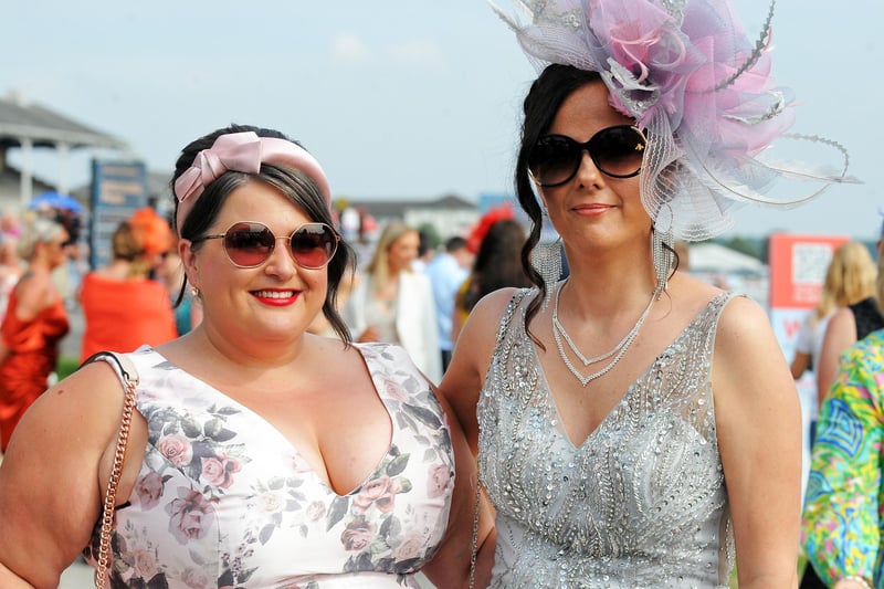 St Leger Festival, Ladies Day 2021. Emma Wilkin and Zoe Greenall, pictured.