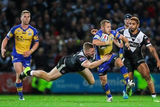 Rob Burrow in action agianst Hull FC in September, 2017. Picture by Alex Whitehead/SWpix.com.