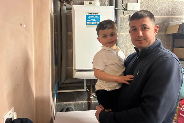 Kris Dillon was "shocked" when he discovered carbon monoxide was leaking from the boiler. below his son's bedroom.