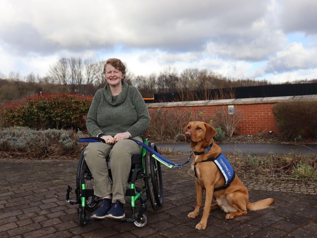 Amanda Davidson with support dog Chris
