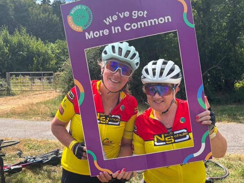 Cyclists Tracey Vause, from Cleckheaton, and Lisa Heeley, from Wetherby, who have more in common!