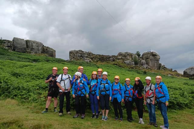 Daredevils prepare for the zip line