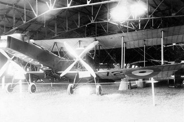 The large twin engined Biplane in this picture is a Blackburn Kangaroo Torpedo Bomber pictured in June 1919. Ten of these went to 246 squadron at Seaton Carew near Hartlepool for anti-submarine and convoy patrol work. They managed to attack eleven u-boats, sinking at least one and damaging four others before the war ended.