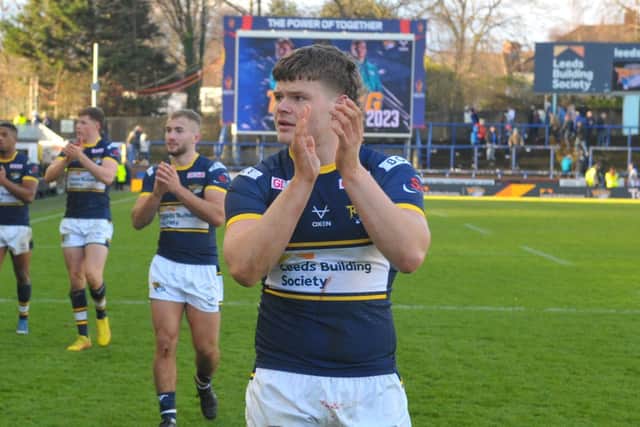 Tom Nicholson-Watton was among the young Rhinos players involved in the Boxing Day game. Picture by Steve Riding.