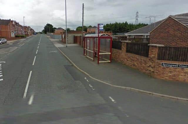The collision happened at 10.35pm on Saturday, October 8, on Kirkby Road at the junction with Springwell Court in Hemsworth. PIC: Google