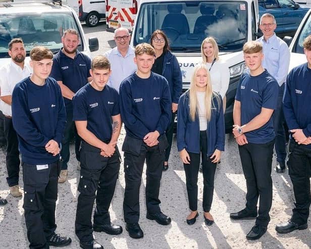 Rotherham apprentices Zachary Deardon, Charlie O’Donnell, Lewis Bateman, Olivia Reilly, Jamie Kelly and Thomas Radford.