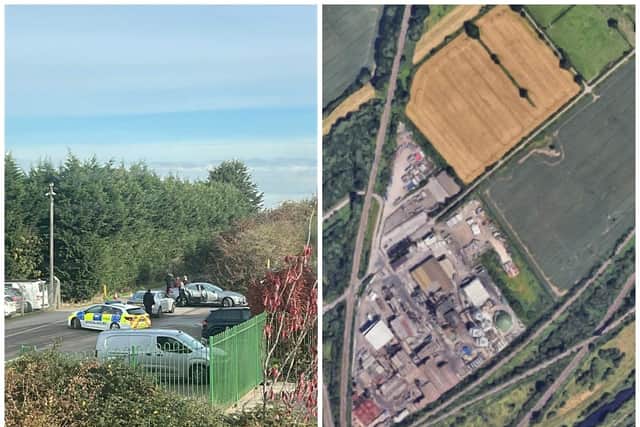 A helicopter has come down in a field near Ings Road in Bentley, with a huge emergency service presence at the scene.