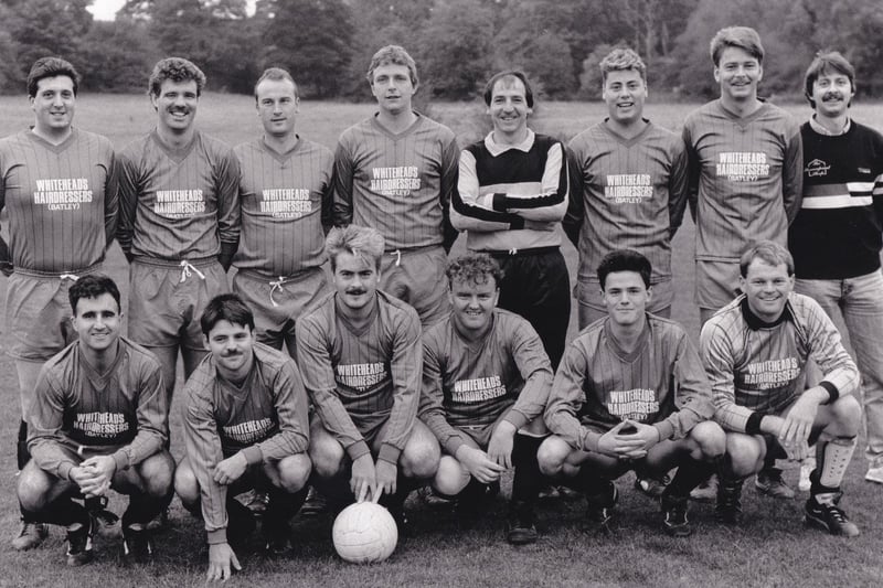 Batley Cons, who played in Division 3 of the Heavy Woollen Gate Alliance Sunday League, pictured in November 1989. Back row, from left, are Tony Sissons, Andrew Copley, David Fozard, Dave Kettlewell, Keith Bennett, Mark Lockwood, Geoff Carter and Chris Brown. Front row, from left, are Nigel Collins, Richard Pickles, Mark Morton, Andrew Cox, Chris Tams and Paul Wilman.