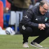 Leeds United's Argentinian head coach Marcelo Bielsa looks on from the sidelines during the English Premier League football match between Leeds United and Chelsea at Elland Road.