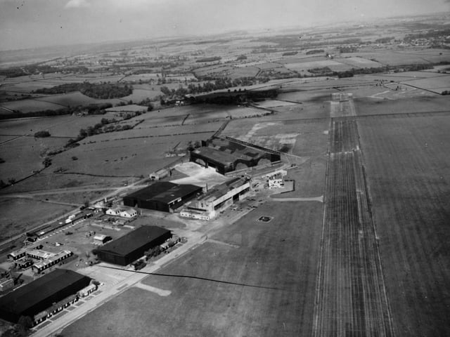 An aerial view of Yeadon Airport in June 1957.