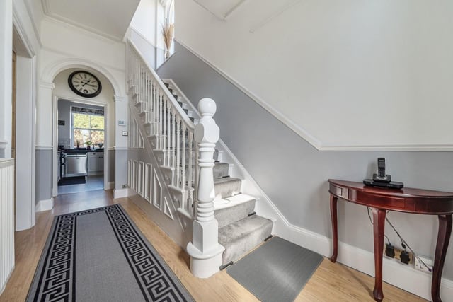 Upon entering the property, you are greeted by an impressive reception hall with spindle staircase leading to the first-floor accommodation and access to all the main principal rooms of the house.