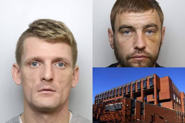 Thieves Anthony Pearson, left, and Robert Bampton, right, were among the criminals sentenced at Leeds Crown Court this week