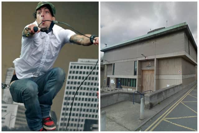 Watkins seen performing with his band, Lostprophets, was attacked in HMP Wakefield on Saturday. (pics by SWNS / Google Maps)