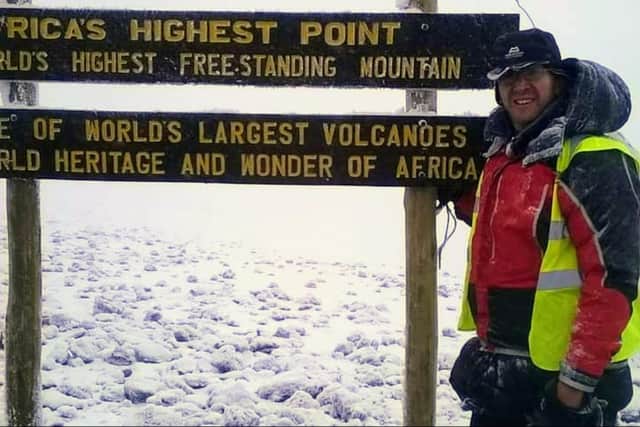 Ian Marshall at Mount Kilimanjaro in 2015. Ian is a nurse at St James Hospital and has Crohn's disease.