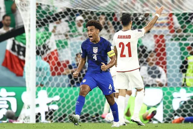 CONFIDENCE: From Leeds United's impressive USA captain Tyler Adams, above, pictured celebrating what proved the winning goal netted by Christian Pulisic in Tuesday night's Group B finale against Iran in Qatar. Photo by Tim Nwachukwu/Getty Images.