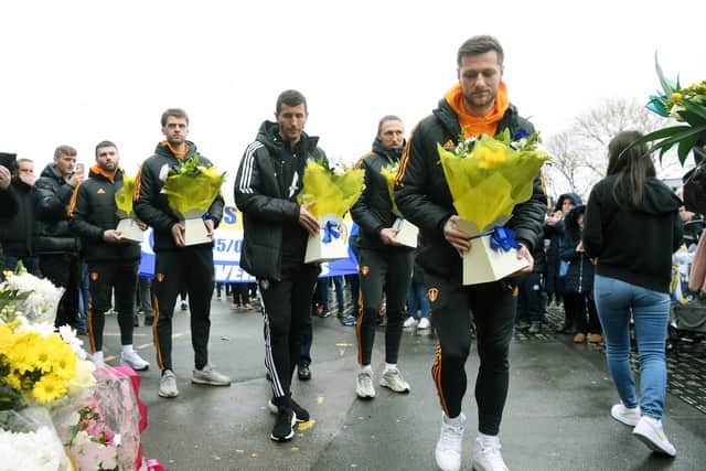 SPECIAL BOND - Leeds United head coach Javi Gracia attended the memorial for Christopher Loftus and Kevin Speight at Elland Road on Wednesday. Pic: Jonathan Gawthorpe