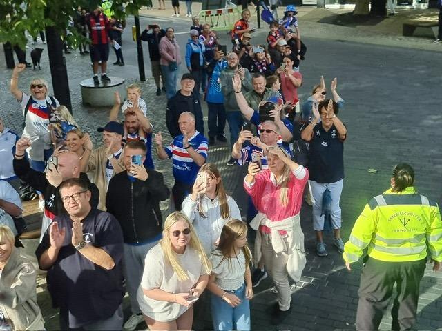Fans along the route.