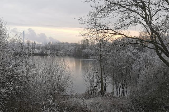 Kathy Hemingway said: "The lake near our house on a frosty morning."