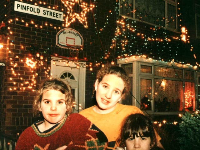 Members of Stabler family outside their Bridlington home. The family's Christmas lights had become somewhat of a local landmark during the festive season.