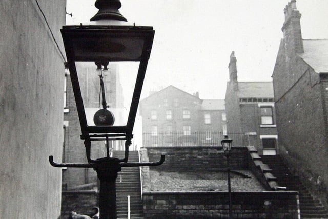 A gas lamp in the heart of LS4 pictured in 1974.