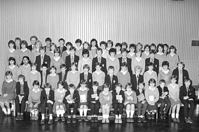Ossett School prizewinners pictured in November 1984.