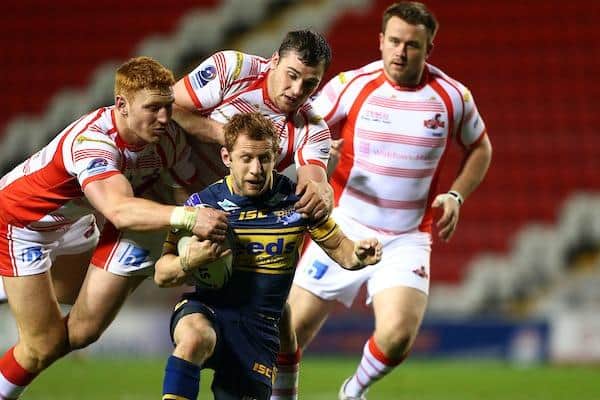 Rob Burrow in action for Leeds Rhinos in a Challenge Cup tie at Leigh in 2012. Picture by Vaughn Ridley/SWpix.com.