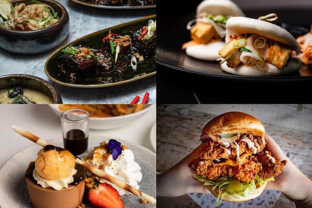 Clockwise from top left: Playroom, Grand Pacific, Fat Hippo and Fleur, which are all taking part in Eat Leeds Restaurant Week
