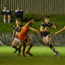 Riley Lumb on the attack for Rhinos reserves against Castleford. Picture by Craig Hawkhead/Leeds Rhinos.
