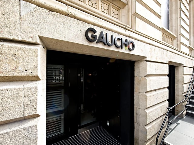 Gaucho is a fine-dining steak restaurant in Park Row, serving Argentinian steak alongside a broader food and wine offering in a contemporary setting. The à la carte menu, overseen by culinary director Mike Reid, is strongly influenced by modern Argentina. Starters include Shrimp Ceviche and Empanadas, followed by a selection of 100% carbon-neutral steaks from Black Angus cattle, bred in Argentina, grazing on 17 different types of grass from the La Pampa provinces.
