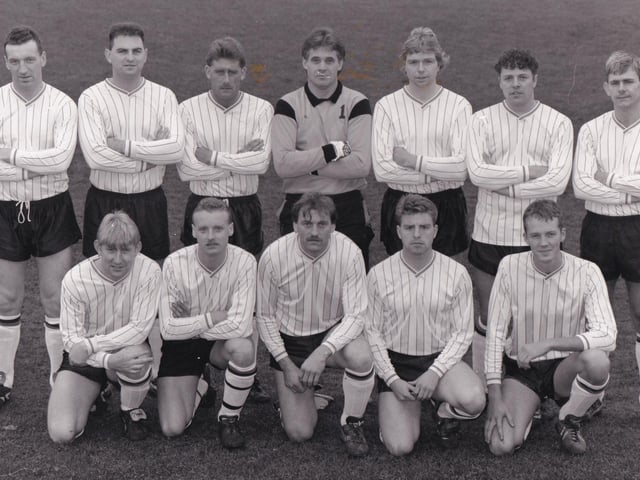 TS Harrison who played in the Heckmondwike County Amateur League pictured in December 1993. Back row, from left, are Tim Riordan, Rod Fisher, Des Squires, Paul Gomersall, Philip Thompson, Andy Jones and Willie Porter. Front row, from left, are Jon Jackson, Martin Crossley, Jerry Knowles, Les Hawker and Robert Toulson.