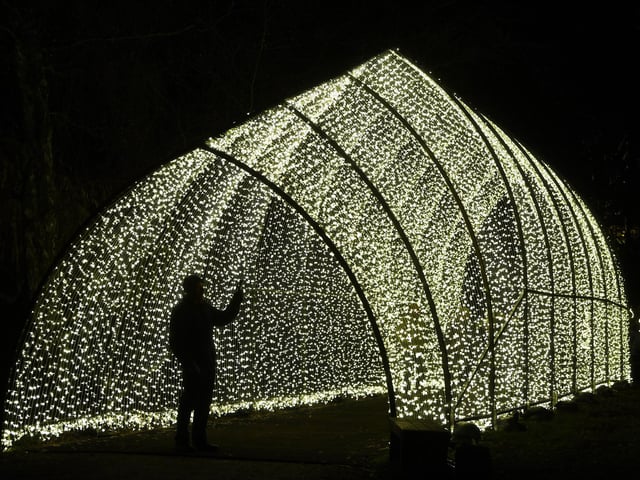Sparkling tunnels of light and dancing lakeside reflections, giant baubles and glistening trees drenched in jewel-like colour are guaranteed to prove a talking point.