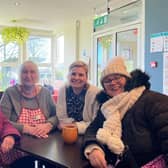Jane Batham, second right, is the strategic development officer at Pudsey Wellbeing Centre. She is pictured with a volunteer and two guests.