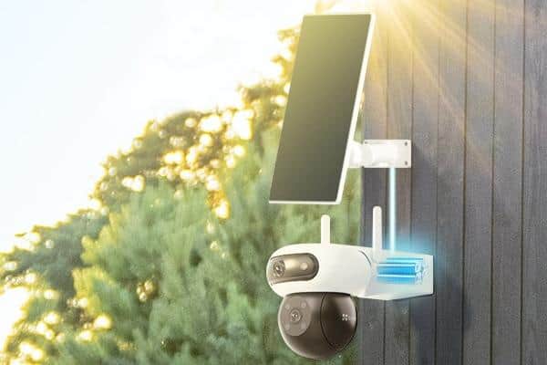 The dual lens camera means you can have two lenses trained in opposite directions
