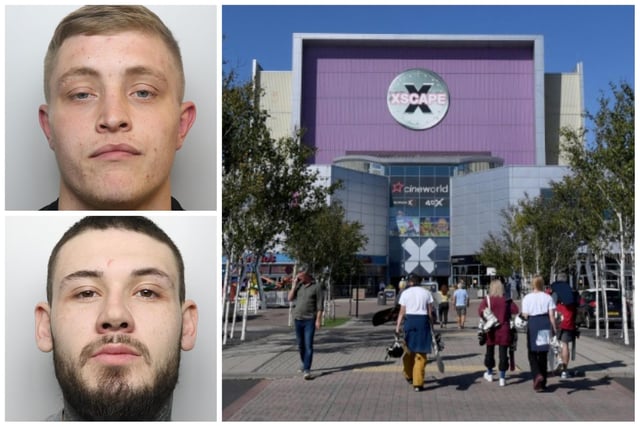 The thugs slashed a victim with knives during in a bloody scrap in front of terrified families enjoying an evening out at Xscape in Castleford. Dylan Bleasby and Kian Cooper attacked the man, whom they did not know, after words were exchanged in the car park between two groups. Cooper, pictured bottom, was given 23 months’ jail, with Bleasby, pictured top, given 26 months.