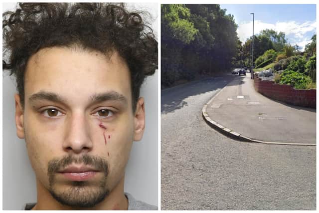 Loveday-Sims was given an extended sentence for the attack on Potternewton Lane, close to the junction with Farm Hill North. (pic by WYP / Google Maps)