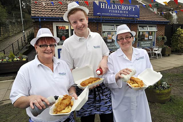 Hillycroft Fisheries, on Bruntcliffe Lane, Morley, which has been named in the UK's top 50. Left to right, Mandy Binks, Liam Rodley and Nicola Hudson.