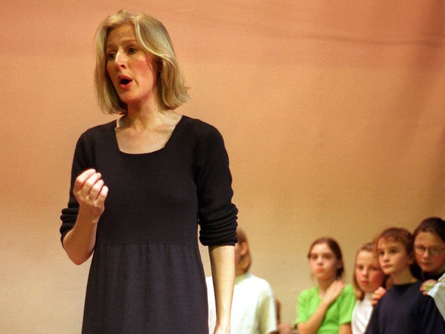 Opera North's Liz Rodger pictured during rehearsals of Madame Butterfly at Carleton High School in January 1997.