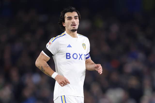 LEADING THE WAY: Leeds United centre-back Pascal Struijk with the captain's armband, pictured in last month's Championship victory against Swansea City at Elland Road.
Photo by George Wood/Getty Images.
