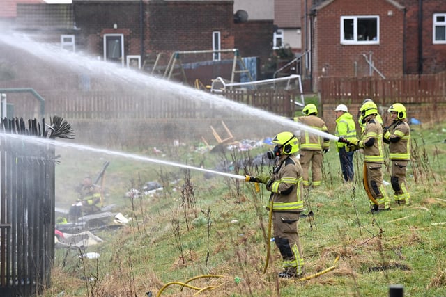 Fire crews were called to the blaze in Bradford on Monday morning.
