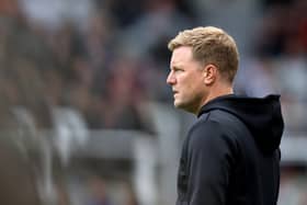 FALSE: Reports of a done deal for an ex-Leeds United star says Magpies boss Eddie Howe, above. Photo by George Wood/Getty Images.